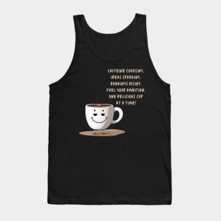 High rank Caffeine (Coffee Motivational and Inspirational Quote) Tank Top